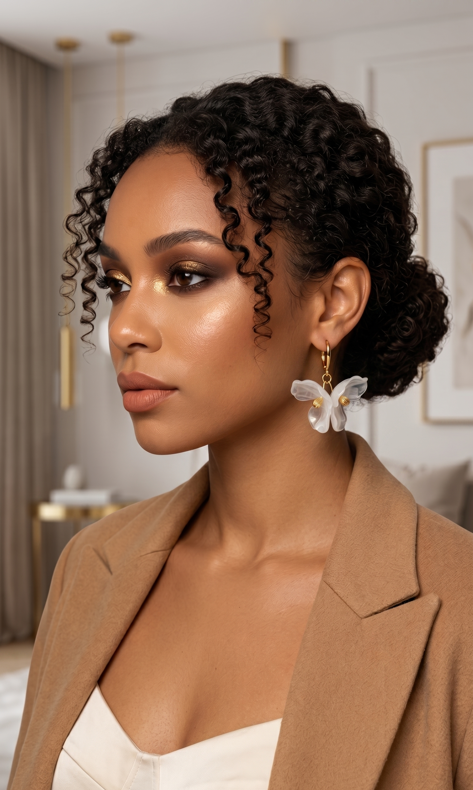 ROXANNA - Boucles fleurs blanches nacrées