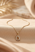 ARIANA - Collier pendentif goutte halo