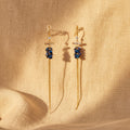 NADIA - Boucles d'oreilles baguette et grappe saphir
