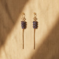 VALENTINA - Boucles d'oreilles puce rose et grappe AB